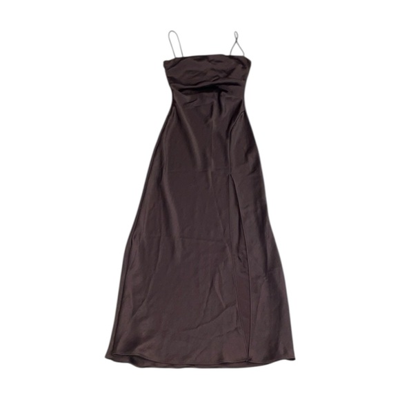 Bec + bridge brown satin maxi dress